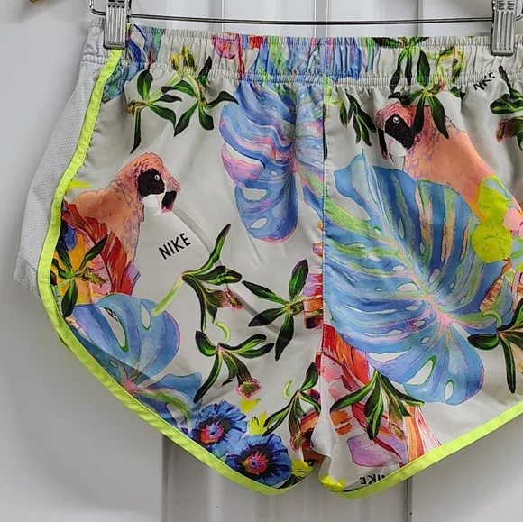 NIKE DRI-FIT 🦜 PARROT MARGARITAVILLE TROPICAL RUNNING SHORTS WOMEN'S SIZE LARGE - Picture 3 of 8
